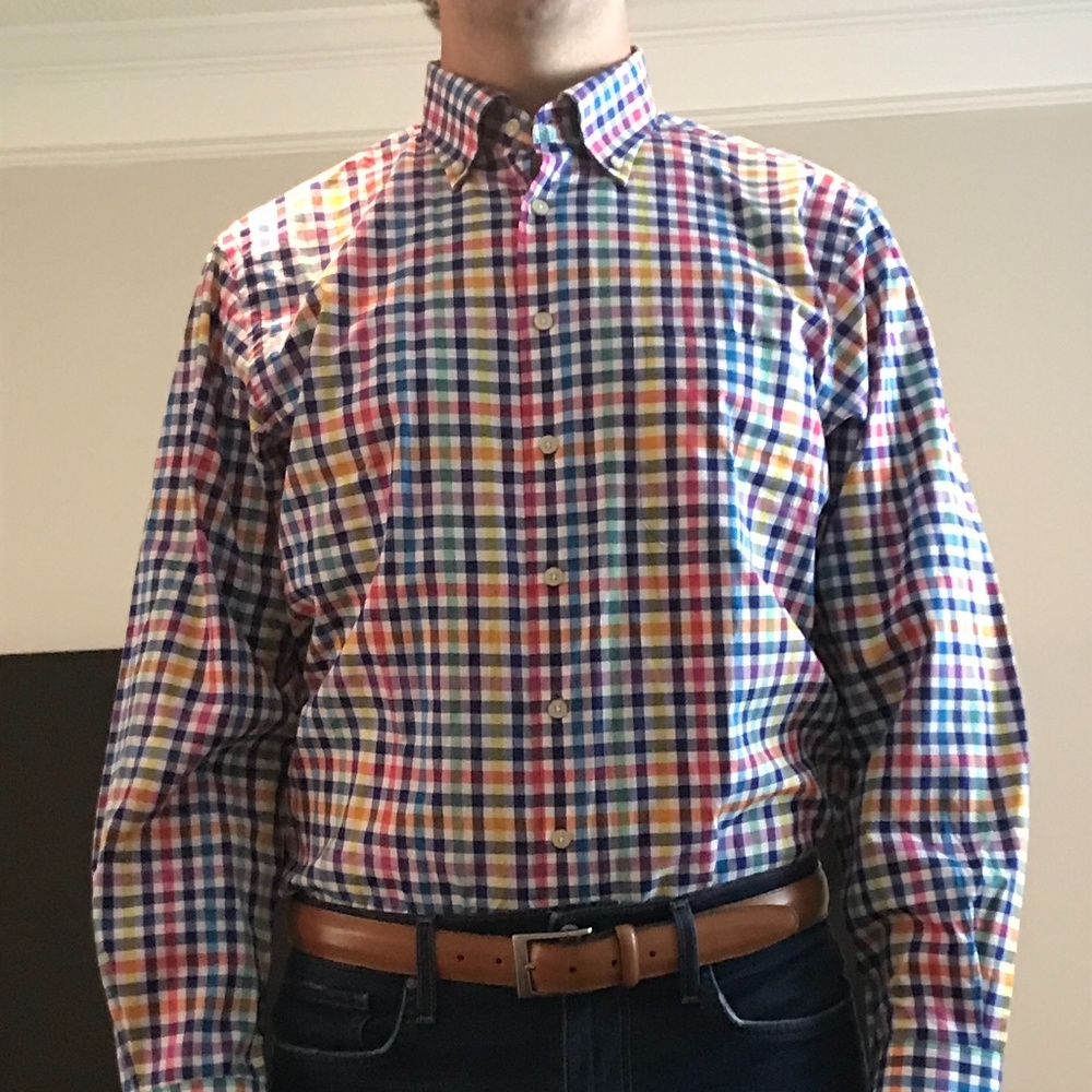 NEW Scott Barber Plaid Large Shirt (NEVER WORN)